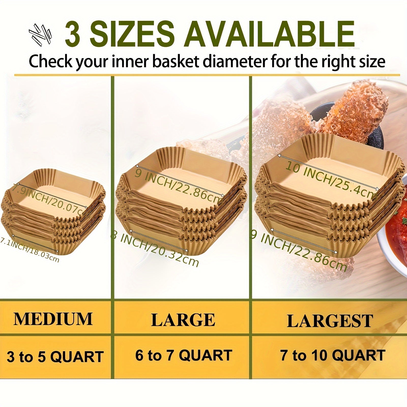 50pcs Square Wood Pulp Air Fryer Liners – Non-Stick, Waterproof & Oil-Proof Disposable Baking Tools for Basket, Tray & Oven Accessories