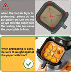 50pcs Square Wood Pulp Air Fryer Liners – Non-Stick, Waterproof & Oil-Proof Disposable Baking Tools for Basket, Tray & Oven Accessories