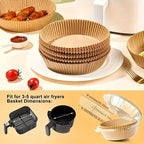 100/200pcs 6.3 Inch Non-Stick Round Air Fryer Disposable Liners – Baking Paper for Air Fryer, Kitchen Accessories
