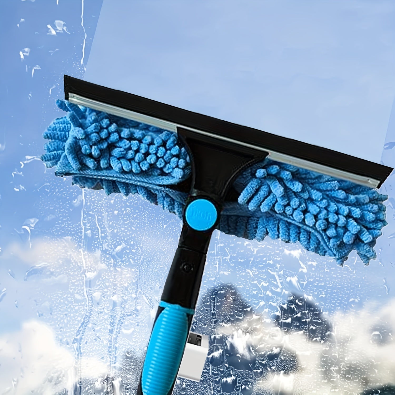 Window Cleaning Kit | Stainless Steel Squeegee, Scraper & Extendable Pole