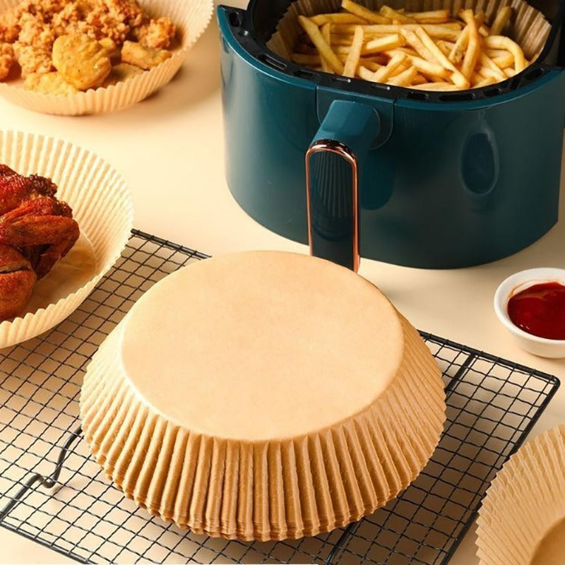 100/200pcs 6.3 Inch Non-Stick Round Air Fryer Disposable Liners – Baking Paper for Air Fryer, Kitchen Accessories