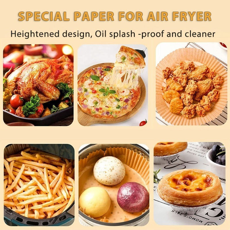 100/200pcs 6.3 Inch Non-Stick Round Air Fryer Disposable Liners – Baking Paper for Air Fryer, Kitchen Accessories