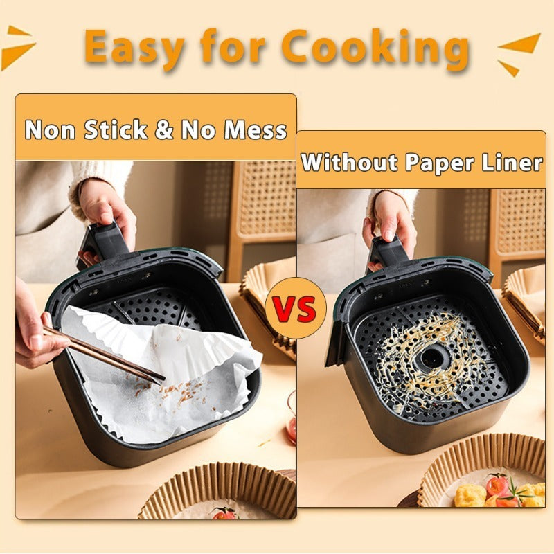100/200pcs 6.3 Inch Non-Stick Round Air Fryer Disposable Liners – Baking Paper for Air Fryer, Kitchen Accessories