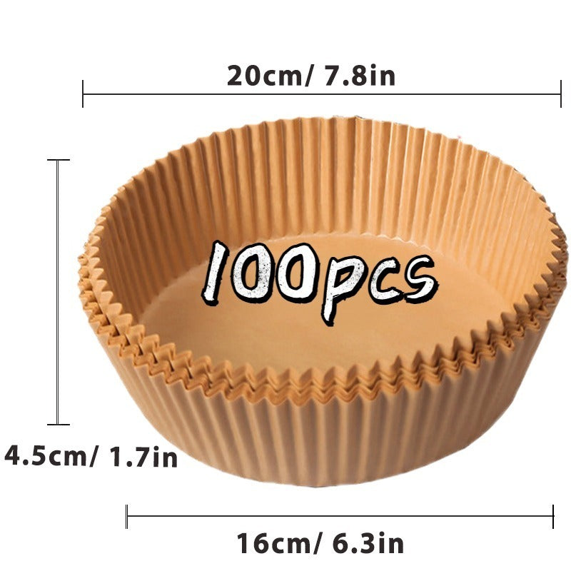 100/200pcs 6.3 Inch Non-Stick Round Air Fryer Disposable Liners – Baking Paper for Air Fryer, Kitchen Accessories