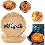 100/200pcs 6.3 Inch Non-Stick Round Air Fryer Disposable Liners – Baking Paper for Air Fryer, Kitchen Accessories