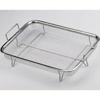 1pc Stainless Steel Fryer Basket – Oven Safe, Non-Stick Crisper Tray & Grill, Air Fryer & BBQ Essential, Durable & Easy Clean