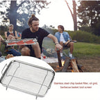 1pc Stainless Steel Fryer Basket – Oven Safe, Non-Stick Crisper Tray & Grill, Air Fryer & BBQ Essential, Durable & Easy Clean