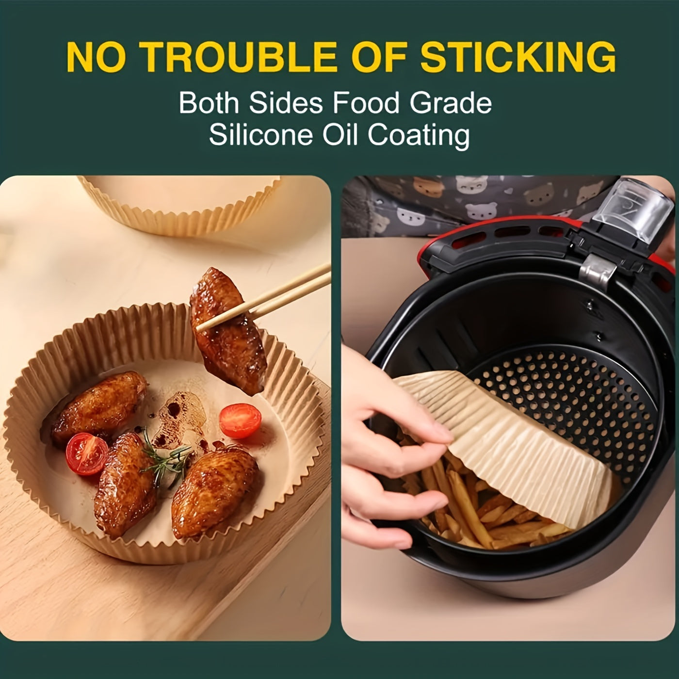 100/200pcs 6.3 Inch Non-Stick Round Air Fryer Disposable Liners – Baking Paper for Air Fryer, Kitchen Accessories