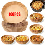 100/200pcs 6.3 Inch Non-Stick Round Air Fryer Disposable Liners – Baking Paper for Air Fryer, Kitchen Accessories
