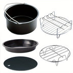 Air Fryer Accessories Set of 5 – Stainless Steel Baking Basket, Grill Rack & Pizza Pan for 3.5-5.8QT Air Fryers, 6/7 Inch Compatible Cookware