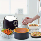 Air Fryer Accessories Set of 5 – Stainless Steel Baking Basket, Grill Rack & Pizza Pan for 3.5-5.8QT Air Fryers, 6/7 Inch Compatible Cookware