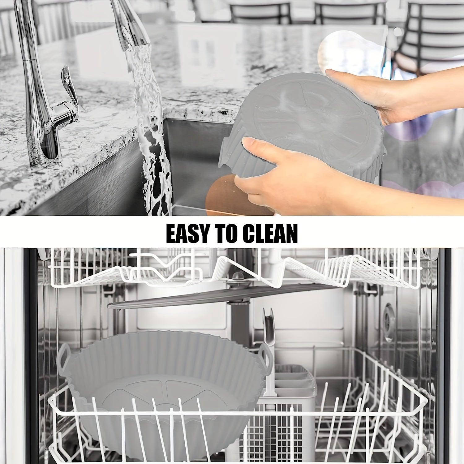 2 Packs Reusable Silicone Air Fryer Liners – Easy Clean, Dishwasher Safe, Non-Stick Cooking Accessories for Healthier Meals