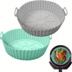 2 Packs Reusable Silicone Air Fryer Liners – Easy Clean, Dishwasher Safe, Non-Stick Cooking Accessories for Healthier Meals