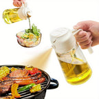 Olive Oil Dispenser Bottle 2-in-1 – 17oz/500ml Glass Oil Sprayer with Pourer, Food-Grade Mister for Air Fryer, Salad, Frying & BBQ (Green)