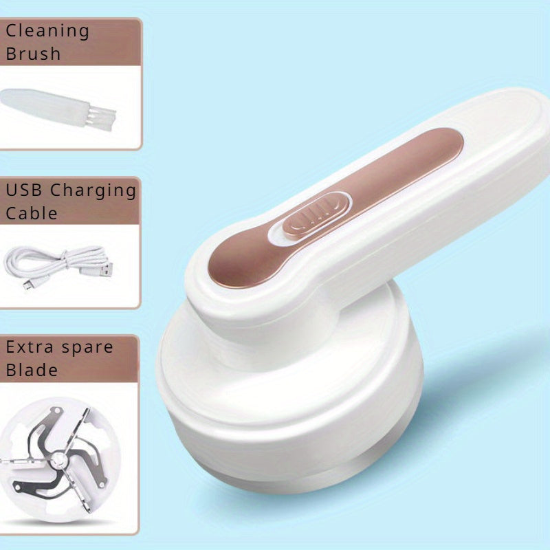 USB Rechargeable Electric Lint Remover – Portable Fabric Shaver with Extra Blade for Clothes, Bedding, Sofa & Carpet