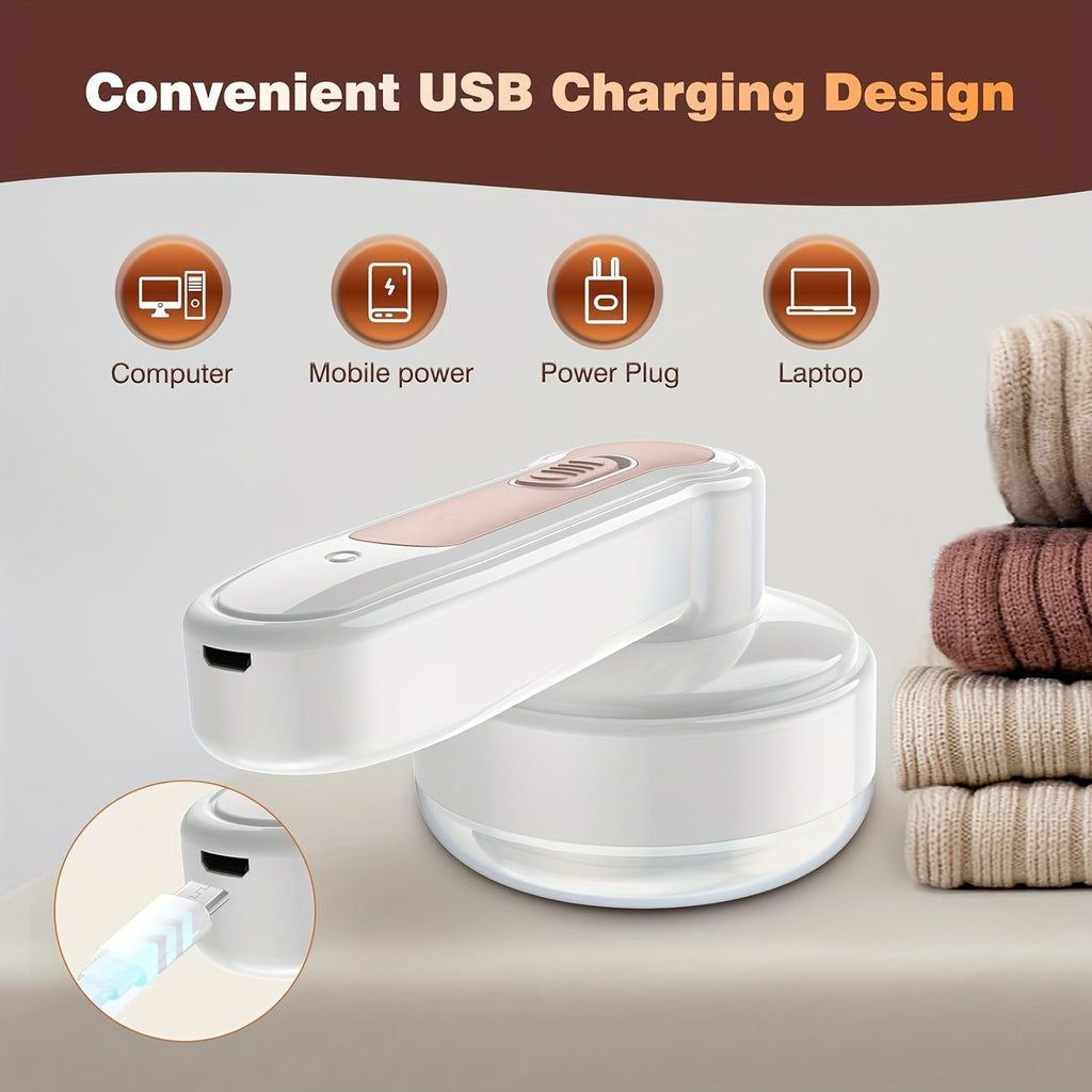 USB Rechargeable Electric Lint Remover – Portable Fabric Shaver with Extra Blade for Clothes, Bedding, Sofa & Carpet