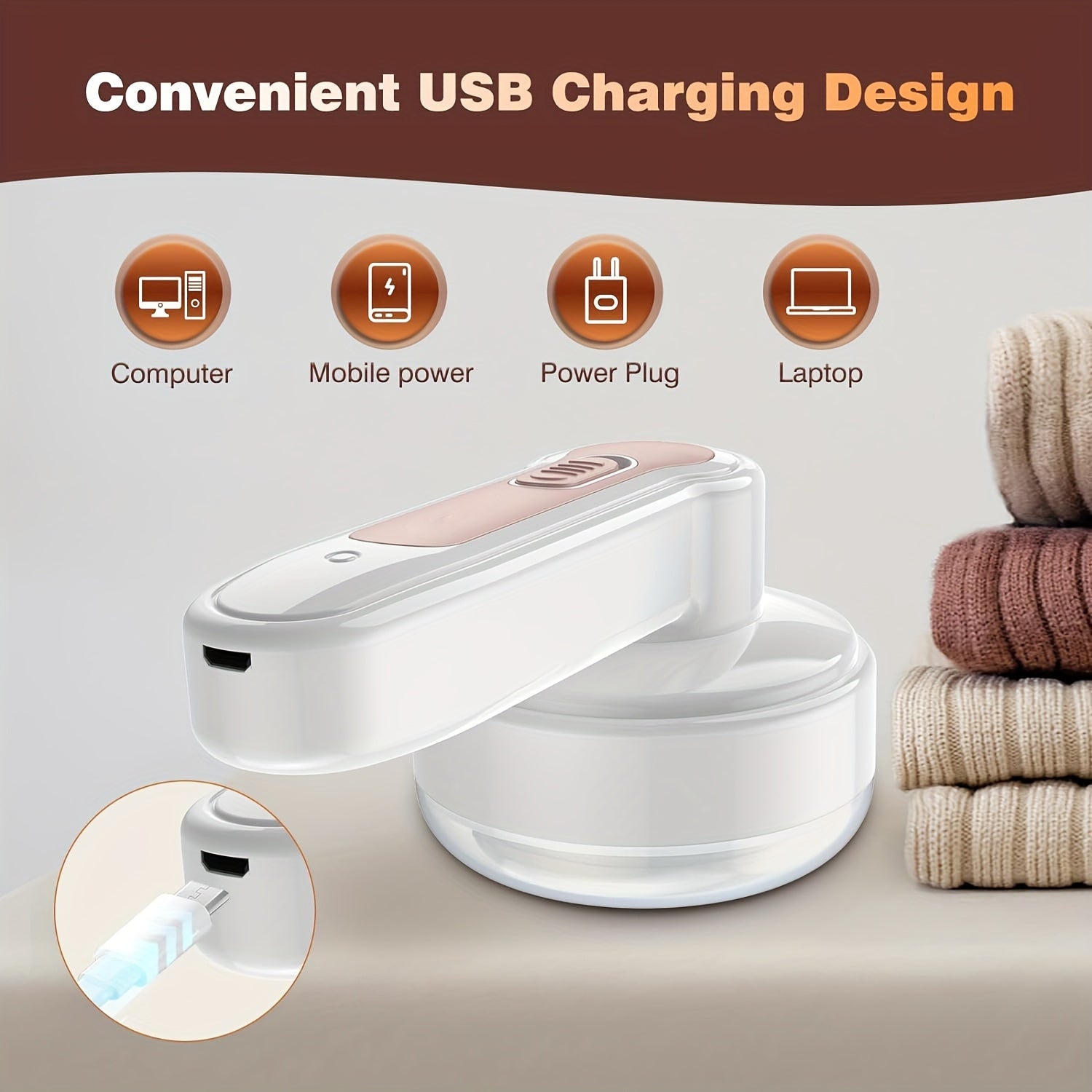 USB Rechargeable Electric Lint Remover – Portable Fabric Shaver with Extra Blade for Clothes, Bedding, Sofa & Carpet