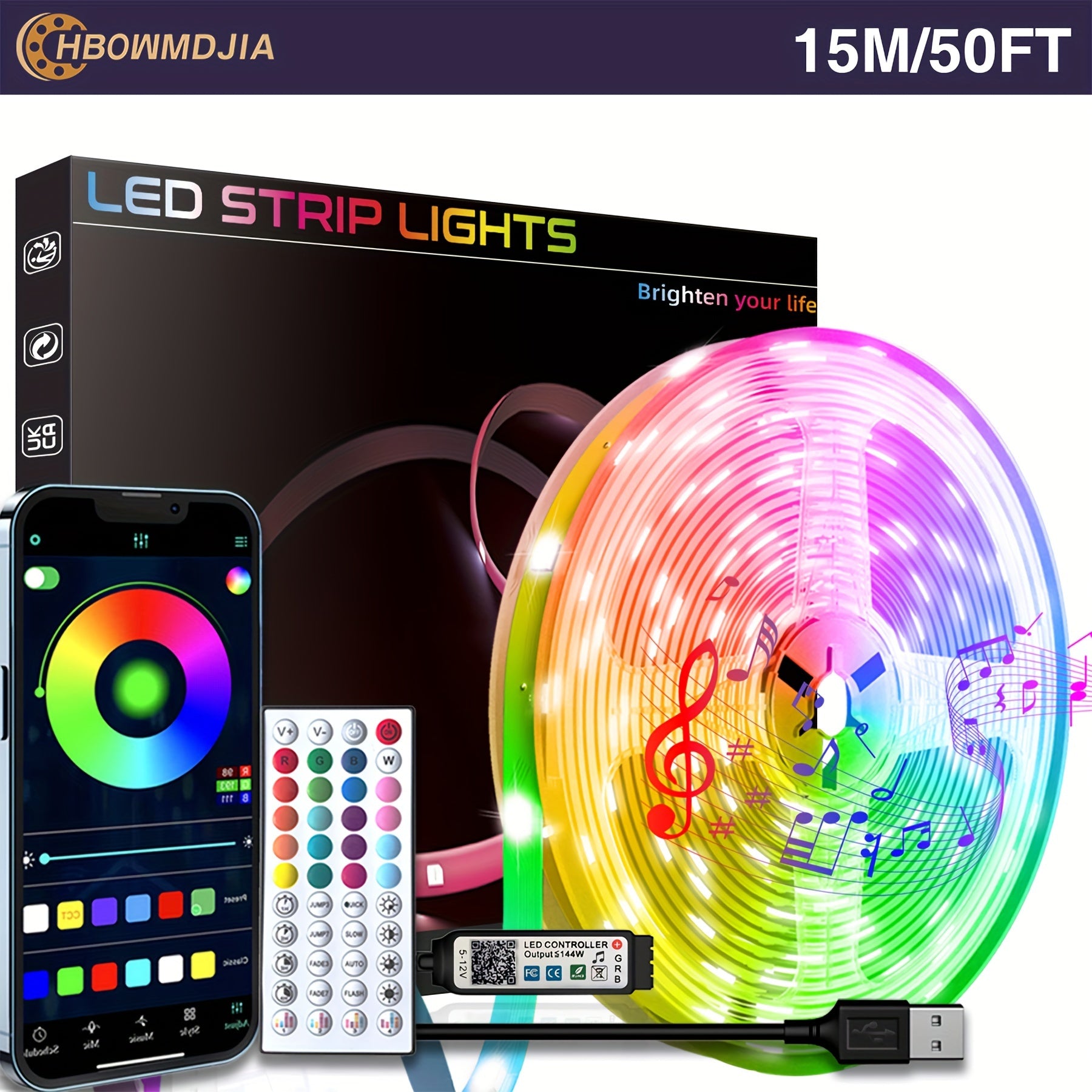 16-100ft Smart LED Strip Lights