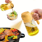 Olive Oil Dispenser Bottle 2-in-1 – 17oz/500ml Glass Oil Sprayer with Pourer, Food-Grade Mister for Air Fryer, Salad, Frying & BBQ (Green)