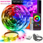 16.4/50/100ft RGB LED Strip Lights – Smart Rope Light with 44-Key Remote, Music Sync, Phone App Control, Color Changing LED Lights for Bedroom, Living Room & Party