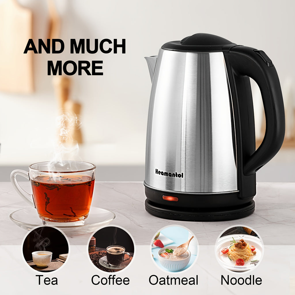 Electric Kettle 1.8L – Hot Water Boiler & Tea Kettle with Auto Shut-Off, Boil-Dry Protection, Stainless Steel Double Wall, BPA-Free, LED Indicator & Instant Heating Base