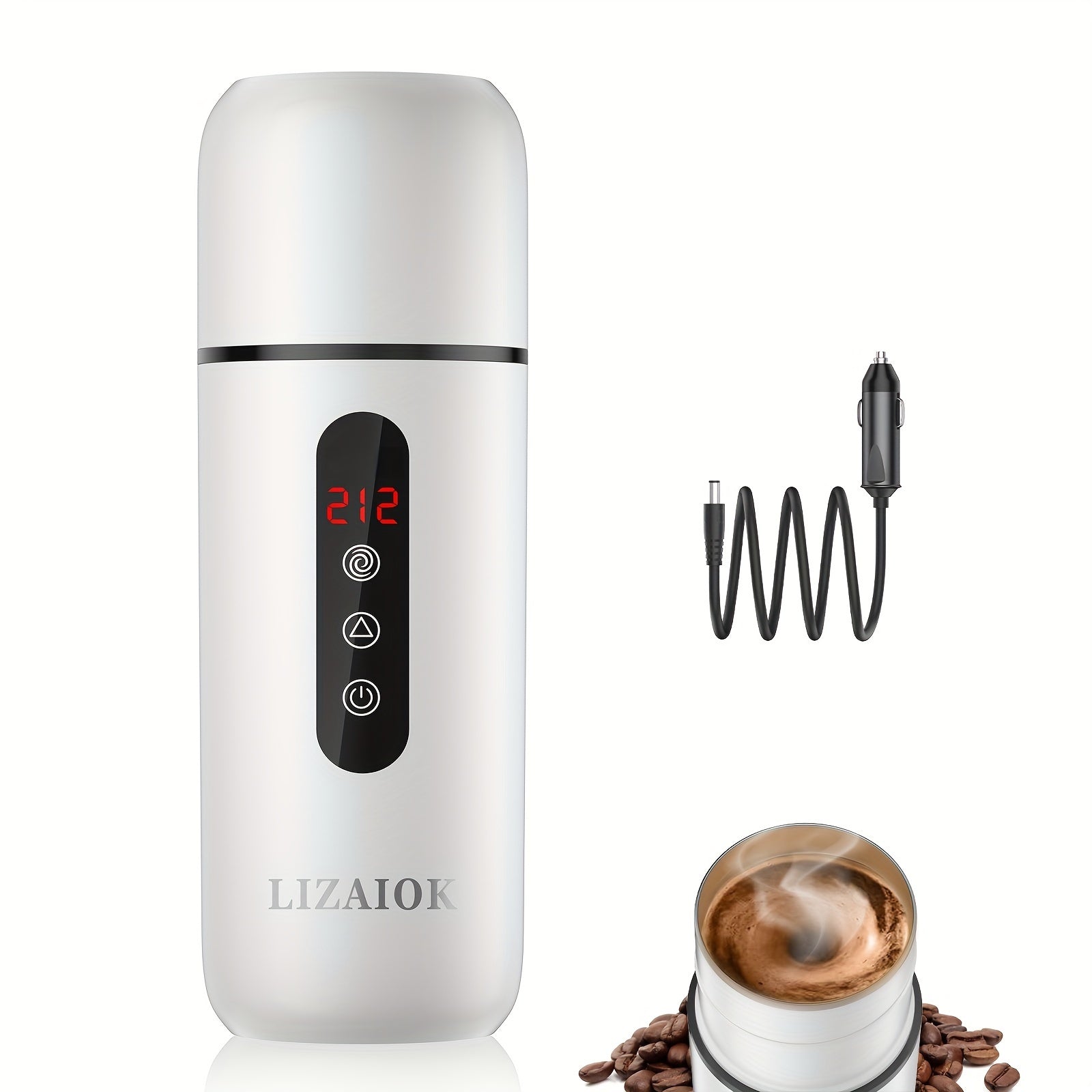 420ML Portable Travel Electric Kettle – Car Water Heater with Magnetic Induction, 304 Stainless Steel, Anti-Dry Burn, 12V/24V, Compact & Easy-to-Use