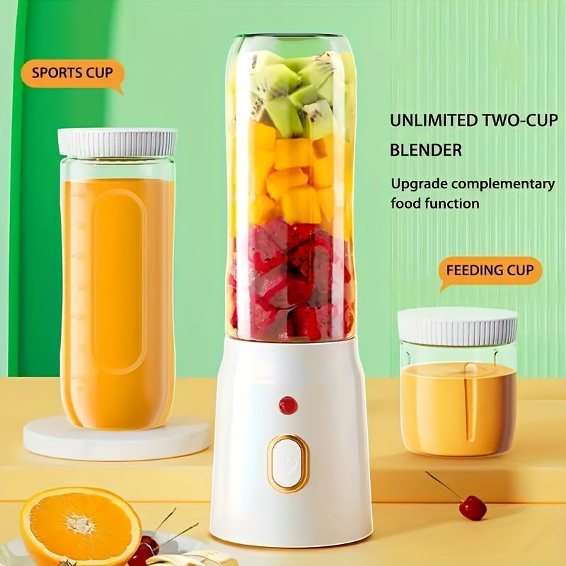 3pcs/set Portable USB Charging Blender & Juicer – Multifunctional Double Cup for Home, Students & Food Prep