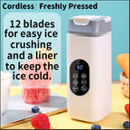 Portable USB Rechargeable Mini Blender & Juicer – 3 Modes, Digital Display, 12-Blade, 15.22oz, Easy Clean, Travel-Friendly