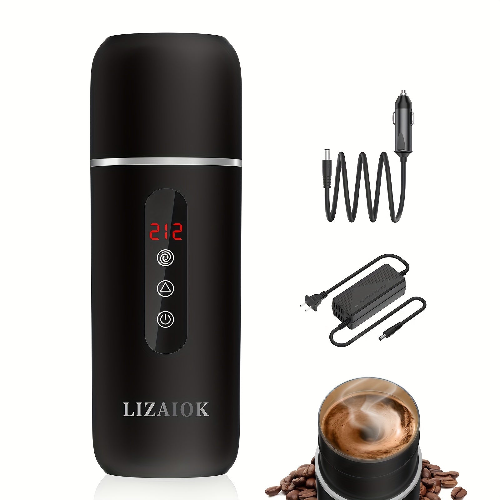 420ML Portable Travel Electric Kettle – Car Water Heater with Magnetic Induction, 304 Stainless Steel, Anti-Dry Burn, 12V/24V, Compact & Easy-to-Use