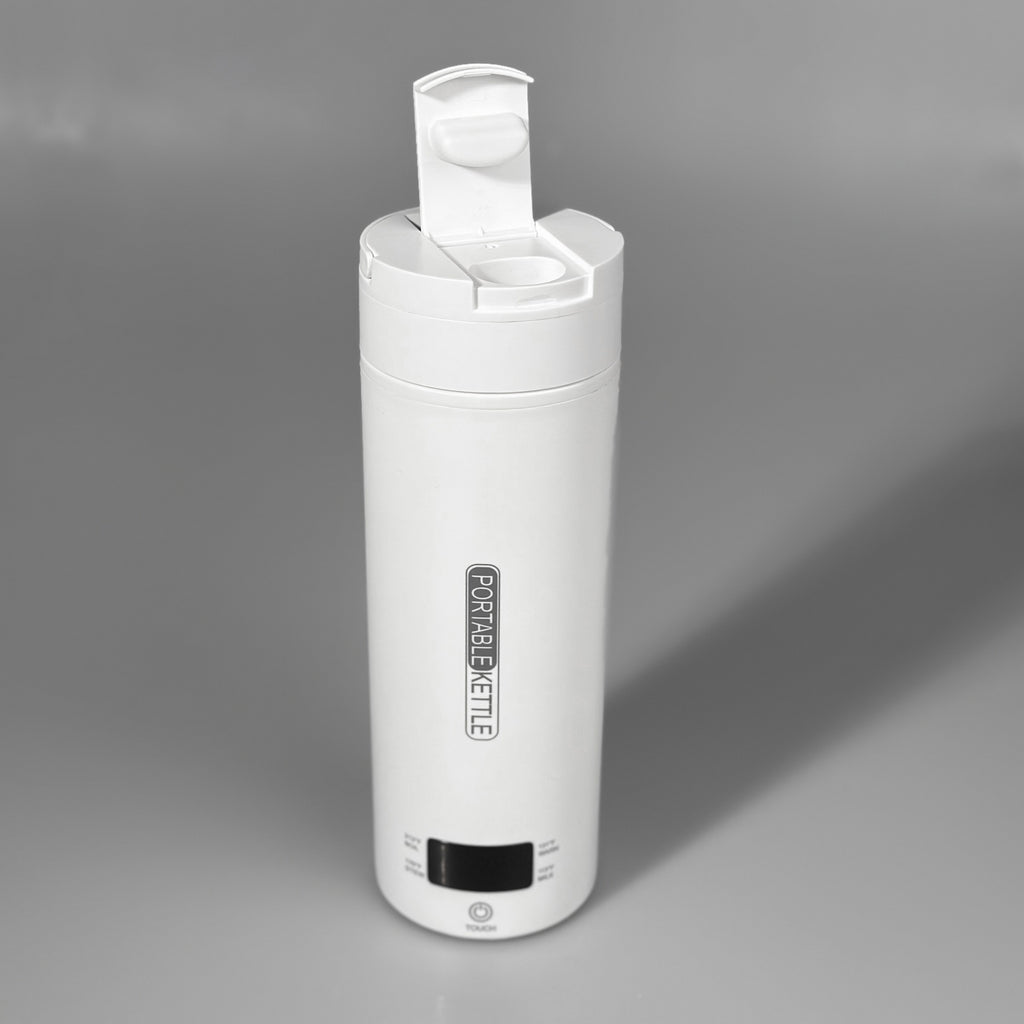 1pc Compact Travel Electric Kettle – Portable Stainless Steel Water Boiler with Auto Shut-Off, 4 Heating Settings, Dry Protection, 500ml Capacity for Coffee & Tea – White