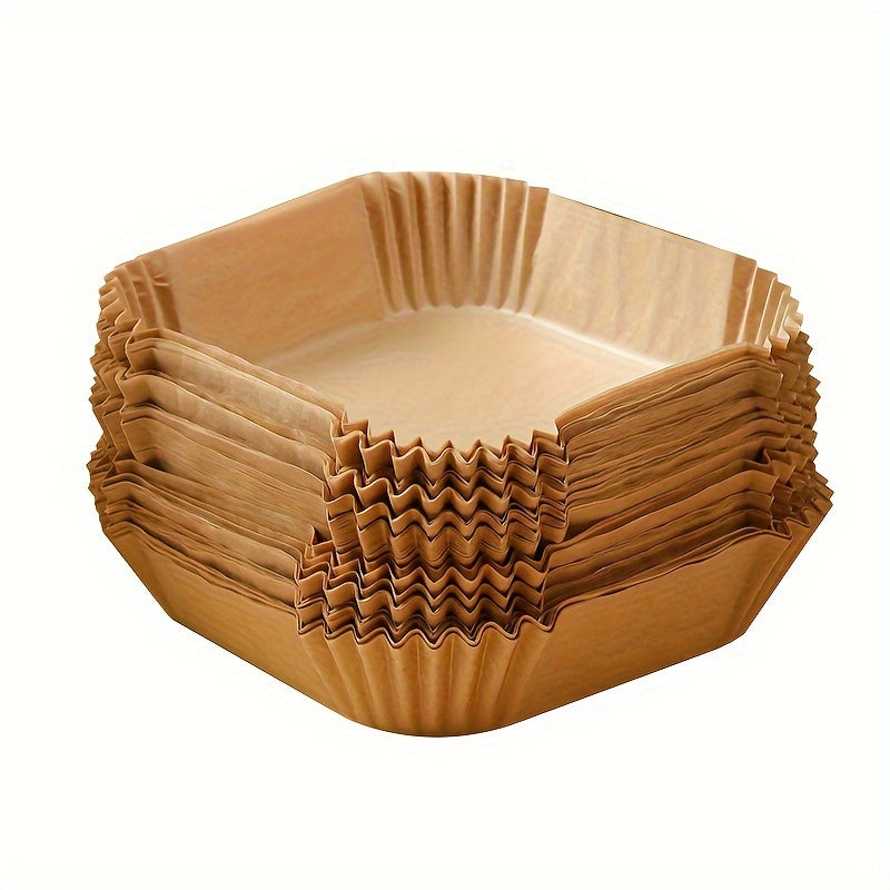 50pcs Non-Stick Air Fryer Liners – Square Paper Liners for Baking, Roasting & Microwave, Easy Cleanup, Healthier Cooking for Home & Commercial Use