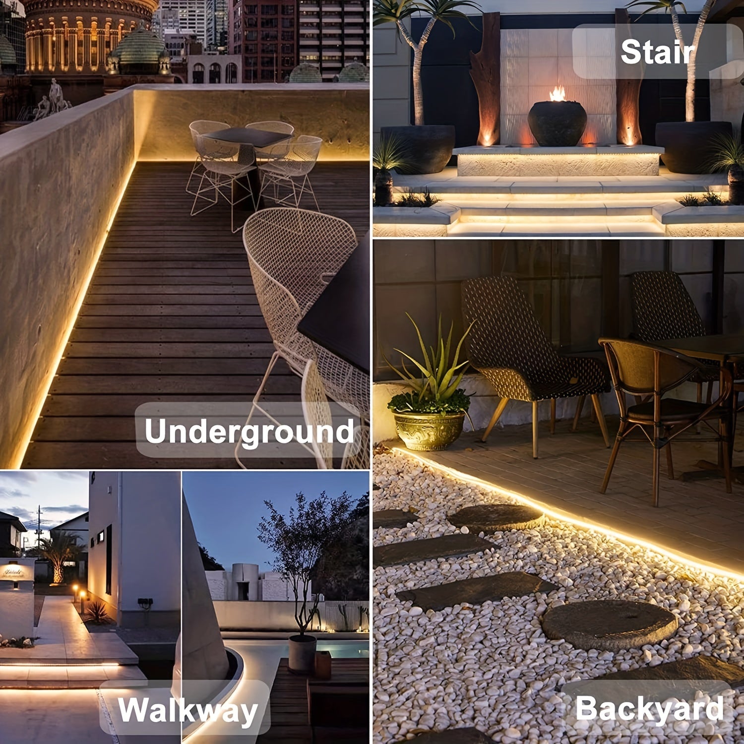 1pc Solar Outdoor LED Strip Lights