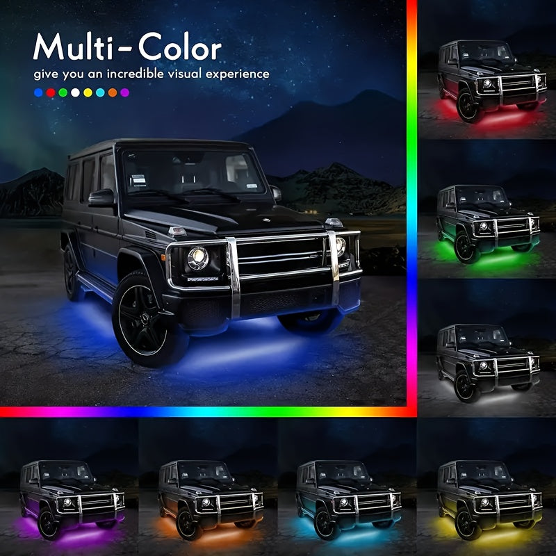 4pcs Vibrant Undercar LED Strip Lights