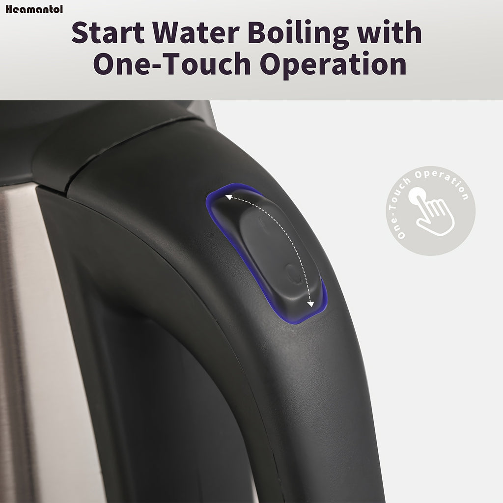 Electric Kettle 1.8L – Hot Water Boiler & Tea Kettle with Auto Shut-Off, Boil-Dry Protection, Stainless Steel Double Wall, BPA-Free, LED Indicator & Instant Heating Base