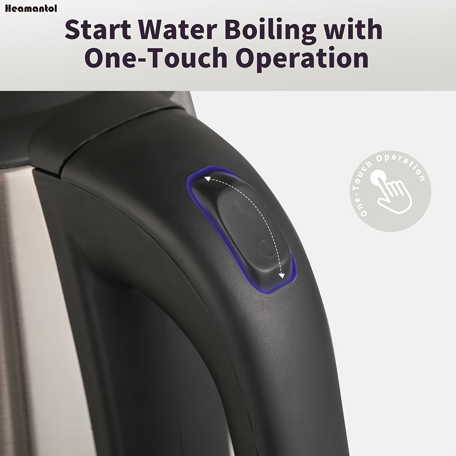 Electric Kettle 1.8L – Hot Water Boiler & Tea Kettle with Auto Shut-Off, Boil-Dry Protection, Stainless Steel Double Wall, BPA-Free, LED Indicator & Instant Heating Base