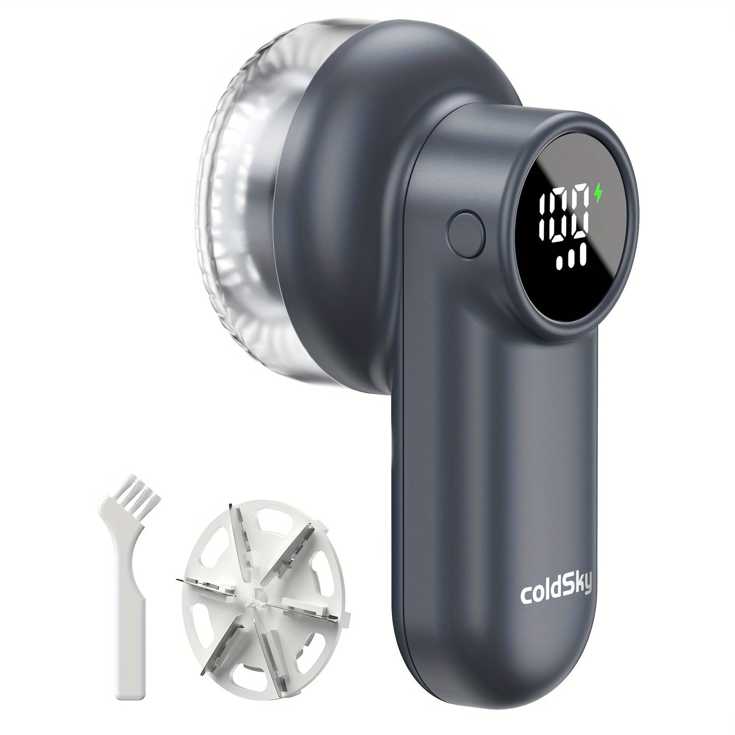 Cozy Clean ColdSky Rechargeable Fabric Shaver – Digital Display, 6-Leaf Blades, Safety Lock & 3-Speed Lint Remover for Clothes, Furniture & Blankets, USB Charging, Ergonomic Gripr