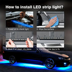 4pcs Vibrant Undercar LED Strip Lights