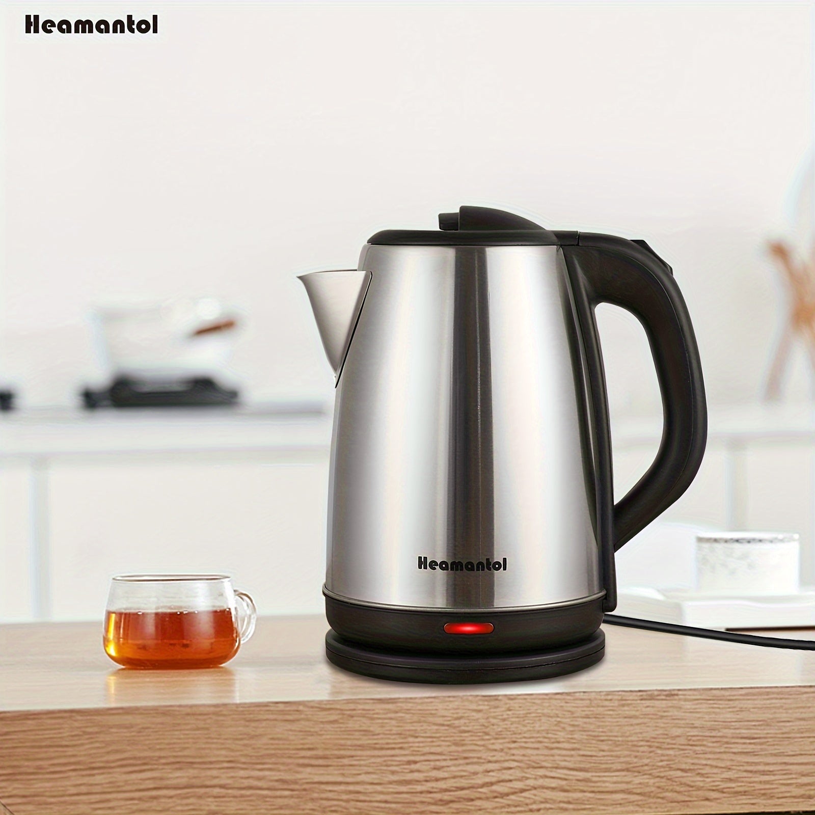 Electric Kettle 1.8L – Hot Water Boiler & Tea Kettle with Auto Shut-Off, Boil-Dry Protection, Stainless Steel Double Wall, BPA-Free, LED Indicator & Instant Heating Base