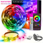 16.4/50/100ft RGB LED Strip Lights – Smart Rope Light with 44-Key Remote, Music Sync, Phone App Control, Color Changing LED Lights for Bedroom, Living Room & Party