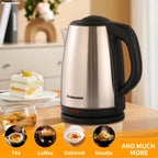 Electric Kettle 1.8L – Hot Water Boiler & Tea Kettle with Auto Shut-Off, Boil-Dry Protection, Stainless Steel Double Wall, BPA-Free, LED Indicator & Instant Heating Base