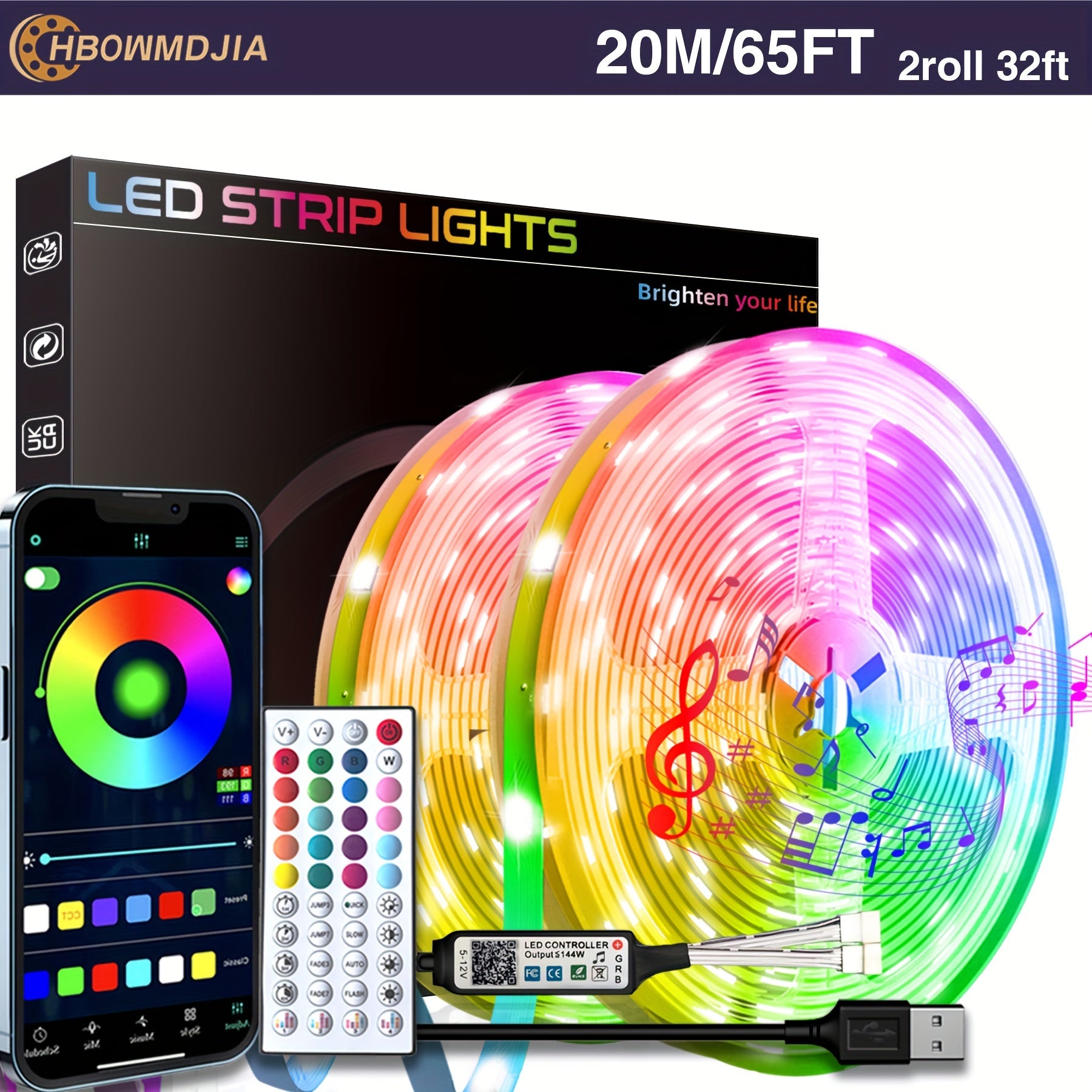 16-100ft Smart LED Strip Lights