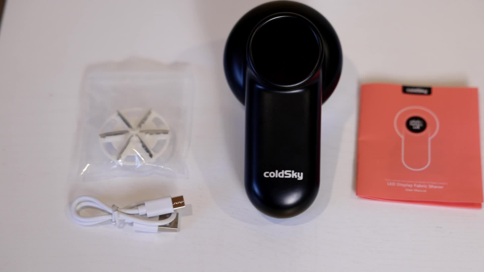 Cozy Clean ColdSky Rechargeable Fabric Shaver – Digital Display, 6-Leaf Blades, Safety Lock & 3-Speed Lint Remover for Clothes, Furniture & Blankets, USB Charging, Ergonomic Gripr