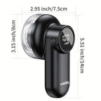 Cozy Clean ColdSky Rechargeable Fabric Shaver – Digital Display, 6-Leaf Blades, Safety Lock & 3-Speed Lint Remover for Clothes, Furniture & Blankets, USB Charging, Ergonomic Gripr