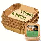 50pcs Square Wood Pulp Air Fryer Liners – Non-Stick, Waterproof & Oil-Proof Disposable Baking Tools for Basket, Tray & Oven Accessories