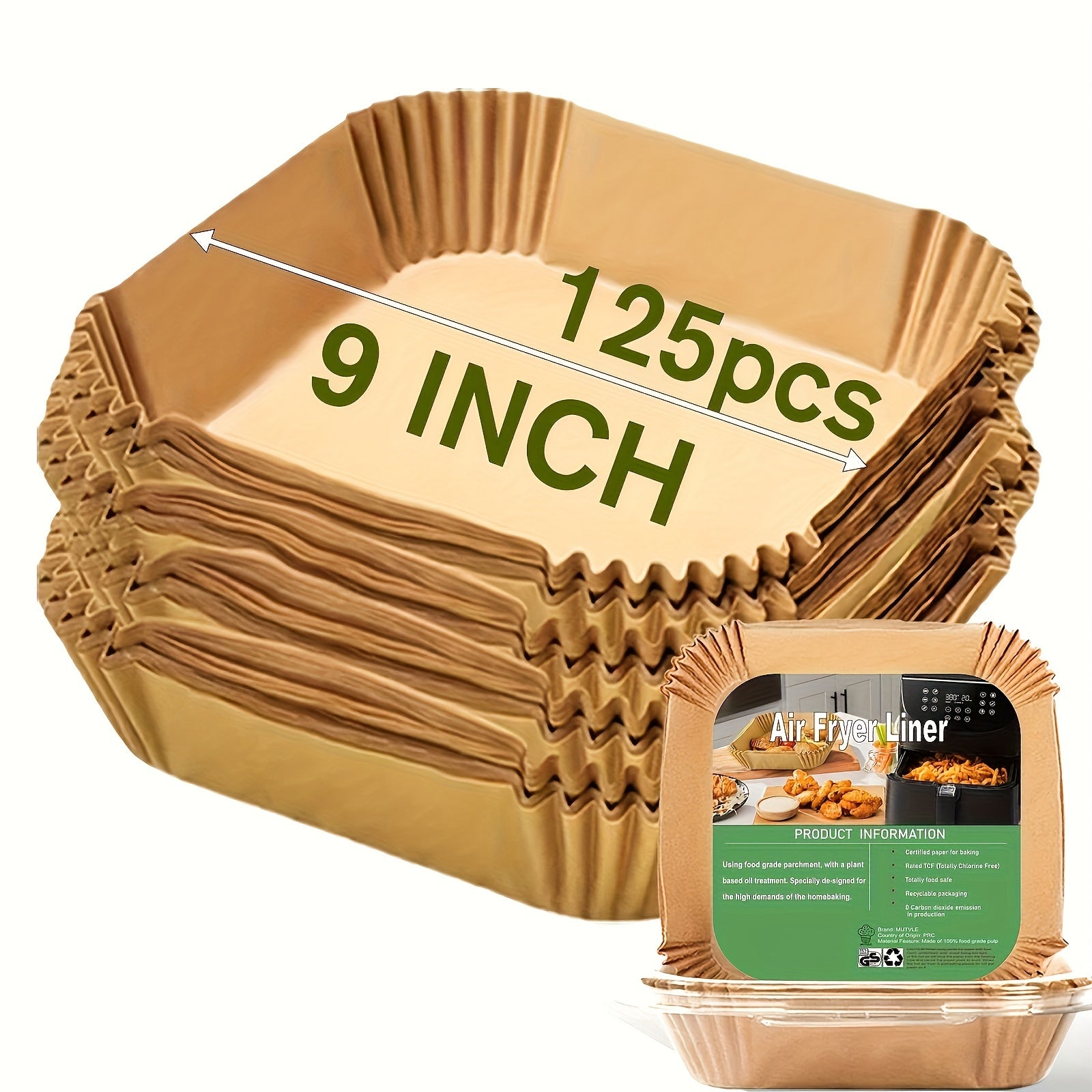 50pcs Square Wood Pulp Air Fryer Liners – Non-Stick, Waterproof & Oil-Proof Disposable Baking Tools for Basket, Tray & Oven Accessories
