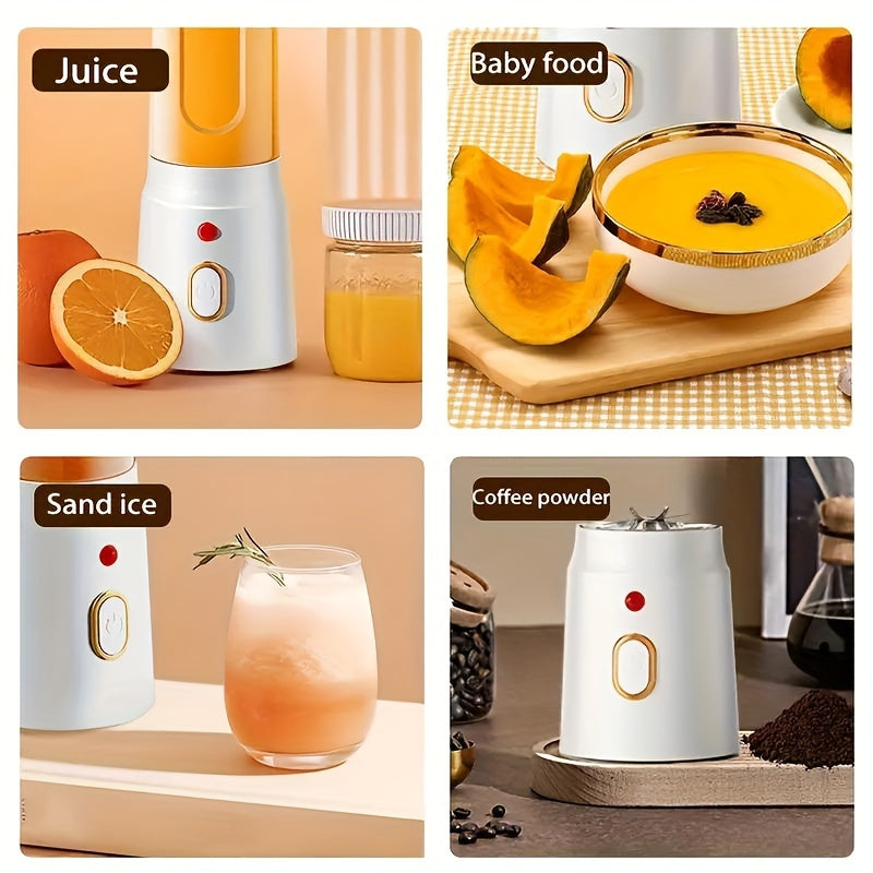 3pcs/set Portable USB Charging Blender & Juicer – Multifunctional Double Cup for Home, Students & Food Prep