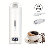 1pc Compact Travel Electric Kettle – Portable Stainless Steel Water Boiler with Auto Shut-Off, 4 Heating Settings, Dry Protection, 500ml Capacity for Coffee & Tea – White