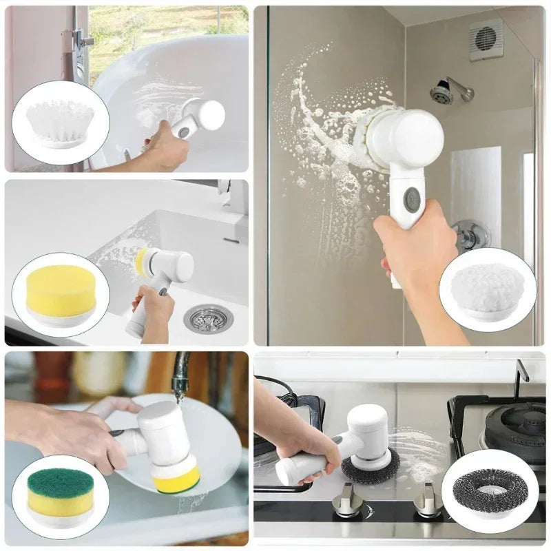 Electric Spin Scrubber | 5-in-1 Power Cleaning Brush