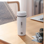 Compact 300W Stainless Steel Electric Kettle – Leak-Proof, Fast Boiling, Portable with Insulated Cup for Travel, White & Black, US Plug