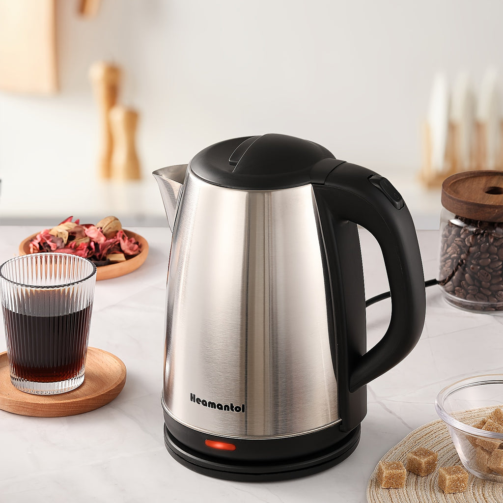 Electric Kettle 1.8L – Hot Water Boiler & Tea Kettle with Auto Shut-Off, Boil-Dry Protection, Stainless Steel Double Wall, BPA-Free, LED Indicator & Instant Heating Base